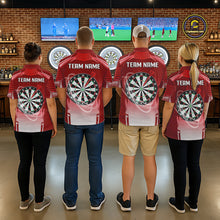 Load image into Gallery viewer, Red Dartboard Lights Custom Darts Polo &amp; Quarter Zip For Men, Personalized 3D Darts Team Jersey TDM5498