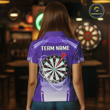 Load image into Gallery viewer, Purple Dartboard Lights Custom Darts Polo &amp; Quarter Zip For Women, Personalized 3D Darts Team Jersey TDM5499
