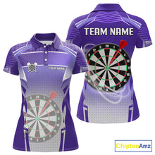 Load image into Gallery viewer, Purple Dartboard Lights Custom Darts Polo &amp; Quarter Zip For Women, Personalized 3D Darts Team Jersey TDM5499