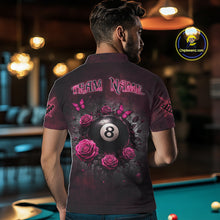 Load image into Gallery viewer, Customized Skeleton And Roses Gothic Romance Billiard Shirt For Men, Valentine 8 Ball Pool Jersey TDM5749