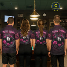 Load image into Gallery viewer, Customized Skeleton And Roses Gothic Romance Billiard Shirt For Men, Valentine 8 Ball Pool Jersey TDM5749