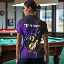 Load image into Gallery viewer, Funny Ying And Yang Eyes Of Wolf Billiard Shirts For Women Custom 8 &amp; 9 Ball Billiard Jerseys |Purple TDM3598
