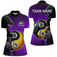 Load image into Gallery viewer, Funny Ying And Yang Eyes Of Wolf Billiard Shirts For Women Custom 8 &amp; 9 Ball Billiard Jerseys |Purple TDM3598
