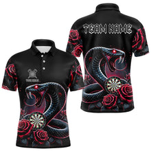 Load image into Gallery viewer, Personalized Rose And Dartboard Custom Cobra Snake Dart Shirt For Men, Dart Jerseys Polo &amp; 1/4 Zip TDM3749