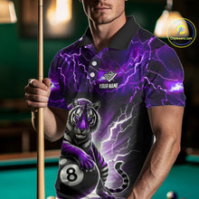 Load image into Gallery viewer, Lightning Thunder Tiger Custom Purple 8 Ball Pool Shirts For Men, Billiard Team League Jerseys TDM4815