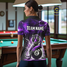 Load image into Gallery viewer, Lightning Thunder Tiger Custom Purple 8 Ball Pool Shirts For Women, Billiard Team League Jerseys TDM4815