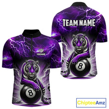 Load image into Gallery viewer, Lightning Thunder Tiger Custom Purple 8 Ball Pool Shirts For Men, Billiard Team League Jerseys TDM4815