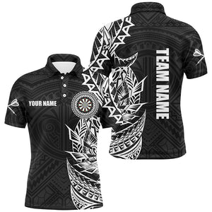 Personalized Black White Tribal Darts Polo & Quarter Zip Custom Dart Shirts For Men Dart Jerseys TDM2782