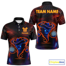 Load image into Gallery viewer, Funny Neon Tornado Darts Polo &amp; Quarter Zip For Men Custom Darts Team Jersey, Darts Outfit TDM5505