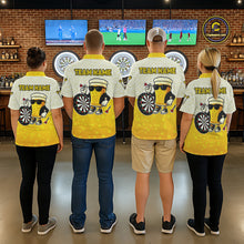 Load image into Gallery viewer, Personalized Yellow Funny Beer Darts Shirt For Men Custom Darts Jersey Team Polo &amp; 1/4 Zip TDM5508