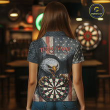Load image into Gallery viewer, Personalized Vintage American Flag Eagle Darts Shirt For Women Custom Patriotic Darts Team Jerseys TDM5757