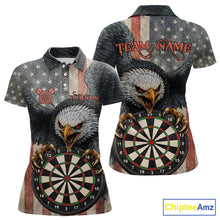 Load image into Gallery viewer, Personalized Vintage American Flag Eagle Darts Shirt For Women Custom Patriotic Darts Team Jerseys TDM5757