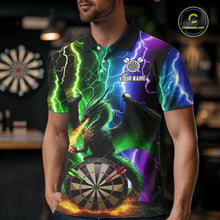 Load image into Gallery viewer, Colorful Lightning Dragon Darts Shirt For Men Custom Darts League Jersey Team Polo &amp; 1/4 Zip TDM5761