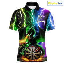 Load image into Gallery viewer, Colorful Lightning Dragon Darts Shirt For Men Custom Darts League Jersey Team Polo &amp; 1/4 Zip TDM5761
