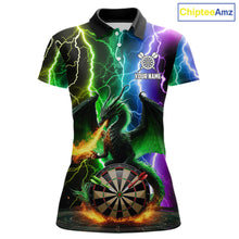 Load image into Gallery viewer, Colorful Lightning Dragon Darts Shirt For Women Custom Darts League Jersey Team Polo &amp; 1/4 Zip TDM5761
