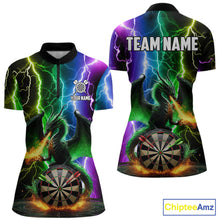 Load image into Gallery viewer, Colorful Lightning Dragon Darts Shirt For Women Custom Darts League Jersey Team Polo &amp; 1/4 Zip TDM5761