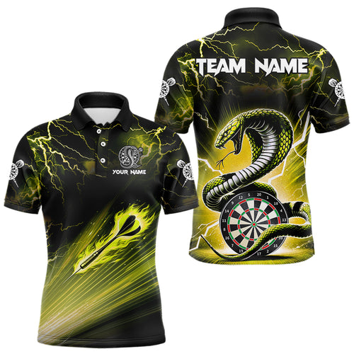 Thunder Lightning Custom Cobra Snake Yellow Men Dart Shirts Best Dart Jerseys Dart Team Shirts TDM3605