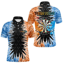 Load image into Gallery viewer, Blue And Orange Icy Men Dart Shirt With Pocket Option Custom Dart Jersey TDM3757