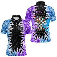 Load image into Gallery viewer, Blue And Purple Icy Men Dart Shirt With Pocket Option Custom Dart Jersey TDM3758