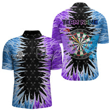 Load image into Gallery viewer, Blue And Purple Icy Men Dart Shirt With Pocket Option Custom Dart Jersey TDM3758
