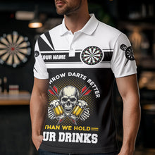 Load image into Gallery viewer, We Throw Darts Better Skull Beer Funny Darts Shirts For Men Custom Drinking Darts Team Jerseys TDM3458