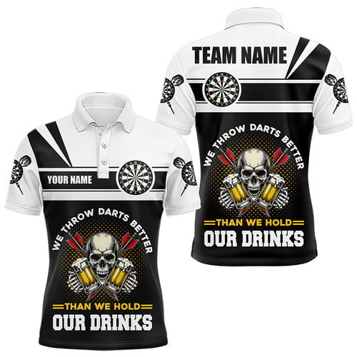 We Throw Darts Better Skull Beer Funny Darts Shirts For Men Custom Drinking Darts Team Jerseys TDM3458