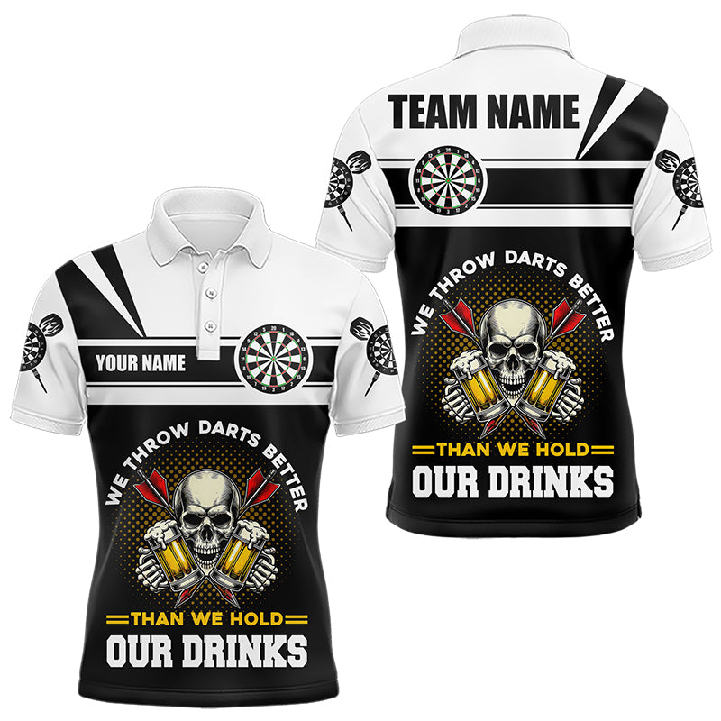 We Throw Darts Better Skull Beer Funny Darts Shirts For Men Custom Drinking Darts Team Jerseys TDM3458