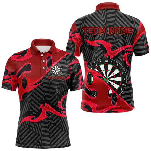 Personalized Black And Red Darts Polo & Quarter Zip Custom Dart Shirts For Men Darts Team Jerseys TDM3459