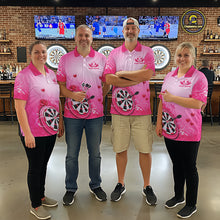 Load image into Gallery viewer, Personalized Pink Roses Darts Jersey For Men Custom Valentine Darts Shirts, Best Darts Gifts TDM5767