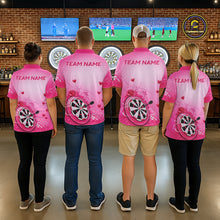 Load image into Gallery viewer, Personalized Pink Roses Darts Jersey For Men Custom Valentine Darts Shirts, Best Darts Gifts TDM5767