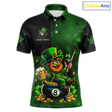 Load image into Gallery viewer, Custom St Patrick Day Leprechaun 8 Ball Billiard Shirt For Men, Shamrock Luckiest Pool Team Jersey TDM5768