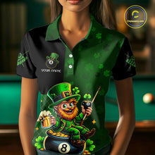 Load image into Gallery viewer, Custom St Patrick Day Leprechaun 8 Ball Billiard Shirt For Women, Shamrock Luckiest Pool Team Jersey TDM5768