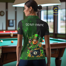 Load image into Gallery viewer, Custom St Patrick Day Leprechaun 8 Ball Billiard Shirt For Women, Shamrock Luckiest Pool Team Jersey TDM5768