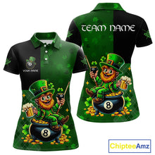 Load image into Gallery viewer, Custom St Patrick Day Leprechaun 8 Ball Billiard Shirt For Women, Shamrock Luckiest Pool Team Jersey TDM5768