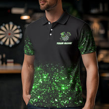 Load image into Gallery viewer, Custom Green Glowing Dartboard St Patrick Day Dart Shirts For Men, Luckiest Shamrock Dart Jerseys TDM3612