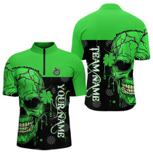 Load image into Gallery viewer, Personalized Green Shamrock Skull Dart Shirts For Men Custom Saint Patrick Day Dart Jerseys Outfit TDM3613