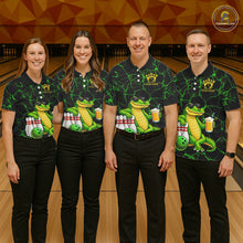 Load image into Gallery viewer, Black And Green Funny Alligator Bowling Shirt For Men Custom Lightning Bowling Team Jersey TDM6141