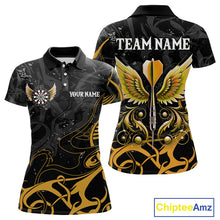 Load image into Gallery viewer, Yellow Black Custom Wings Darts Shirts For Women, Darts Jersey Pocket Option TDM4042