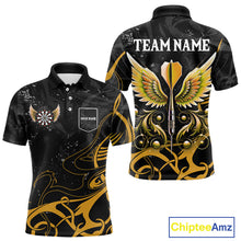 Load image into Gallery viewer, Yellow Black Custom Wings Darts Shirts For Men, Darts Jersey Pocket Option TDM4042
