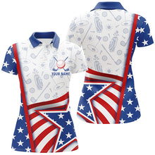Load image into Gallery viewer, American Flag Womens Golf Polo Shirts Custom Golf Pattern Outfit For Ladies Best Patriotic Golf Wears TDM1866
