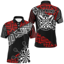 Load image into Gallery viewer, Custom Darts Shirts For Men Personalized Zig-Zag Pattern Dart Jerseys, Cool Darts Team Shirts |Red TDM2791