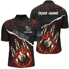 Load image into Gallery viewer, Funny Monster Hand Custom Fire Flame 8 Ball Billiard Shirts For Men, Grunge Billiard Jerseys |Red TDM2794