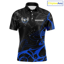 Load image into Gallery viewer, Black And Blue 8 Ball Wings Billiard Shirt For Men Custom Tribal Pool Jersey Team Polo &amp; 1/4 Zip TDM5775