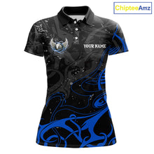 Load image into Gallery viewer, Black And Blue 8 Ball Wings Billiard Shirt For Women Custom Tribal Pool Jersey Team Polo &amp; 1/4 Zip TDM5775