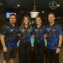 Load image into Gallery viewer, Black And Blue 8 Ball Wings Billiard Shirt For Women Custom Tribal Pool Jersey Team Polo &amp; 1/4 Zip TDM5775