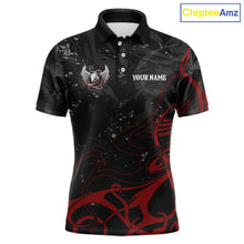 Load image into Gallery viewer, Black And Red 8 Ball Wings Billiard Shirt For Men Custom Tribal Pool Jersey Team Polo &amp; 1/4 Zip TDM5776