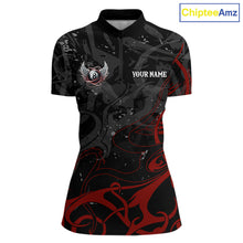 Load image into Gallery viewer, Black And Red 8 Ball Wings Billiard Shirt For Women Custom Tribal Pool Jersey Team Polo &amp; 1/4 Zip TDM5776