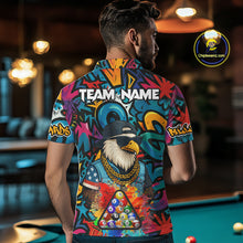 Load image into Gallery viewer, Funny Eagle Colorful Graffiti 8 Ball Billiard Shirt For Men Custom Billiard Jersey Pool Team Shirt TDM5782