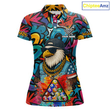 Load image into Gallery viewer, Funny Eagle Colorful Graffiti 8 Ball Billiard Shirt For Women Custom Billiard Jersey Pool Team Shirt TDM5782
