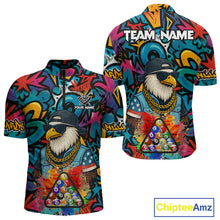 Load image into Gallery viewer, Funny Eagle Colorful Graffiti 8 Ball Billiard Shirt For Men Custom Billiard Jersey Pool Team Shirt TDM5782